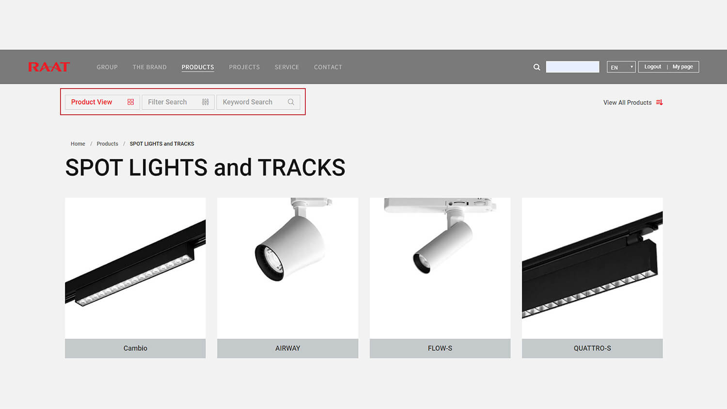 Step 4: Use the filters to locate the luminaire you are looking for.